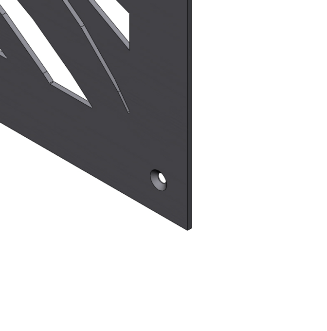 ¼” countersunk mounting holes around edge of panel