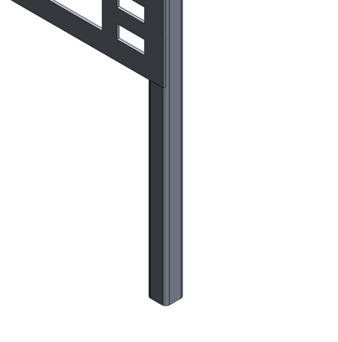Welded square tube frame with extended tubes for concrete inset